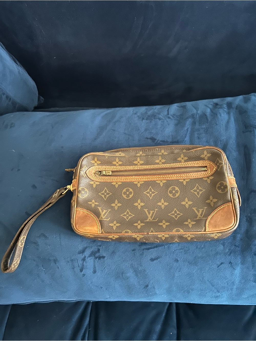 Louis Vuitton Brown Monogram Wristlet Clutch